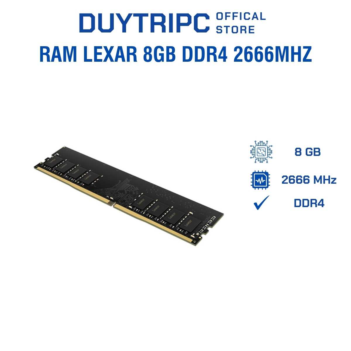 RAM Lexar 8GB DDR4 2666MHz – Bộ Nhớ Chính Hãng, Hiệu Năng Vượt Trội, Giá Tốt